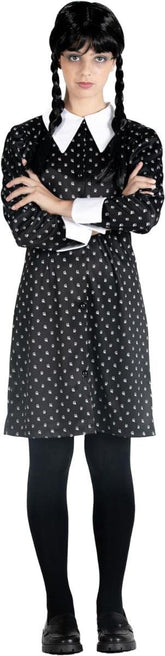 Costume Mercoledì Addams Con Parrucca