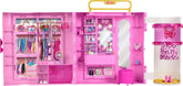 Armadio dei Sogni di Barbie Deluxe con Camerino Girevole, Angolo Bellezza con Pouf, 4 Outfit e oltre 20 Accessori