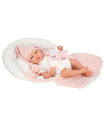Bambola Reborn Arias Ariel 40 cm con Copertina e Peluche