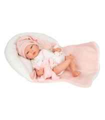 Bambola Reborn Arias Ariel 40 cm con Copertina e Peluche