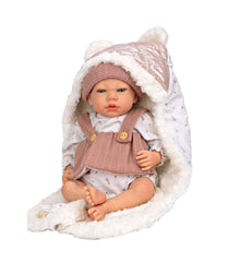 Bambola Reborn Arias Sandra 40 cm Rosa con Copertina