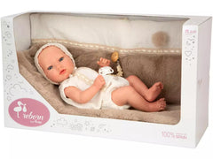 Bambola Reborn Jade 38cm con copertina marrone