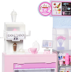 Barbie Caffetteria, Playset Con Bambola Barista Bionda, Macchinetta Per Il Caffè Funzionante E Oltre 10 Accessori