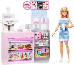 Barbie Caffetteria, Playset Con Bambola Barista Bionda, Macchinetta Per Il Caffè Funzionante E Oltre 10 Accessori