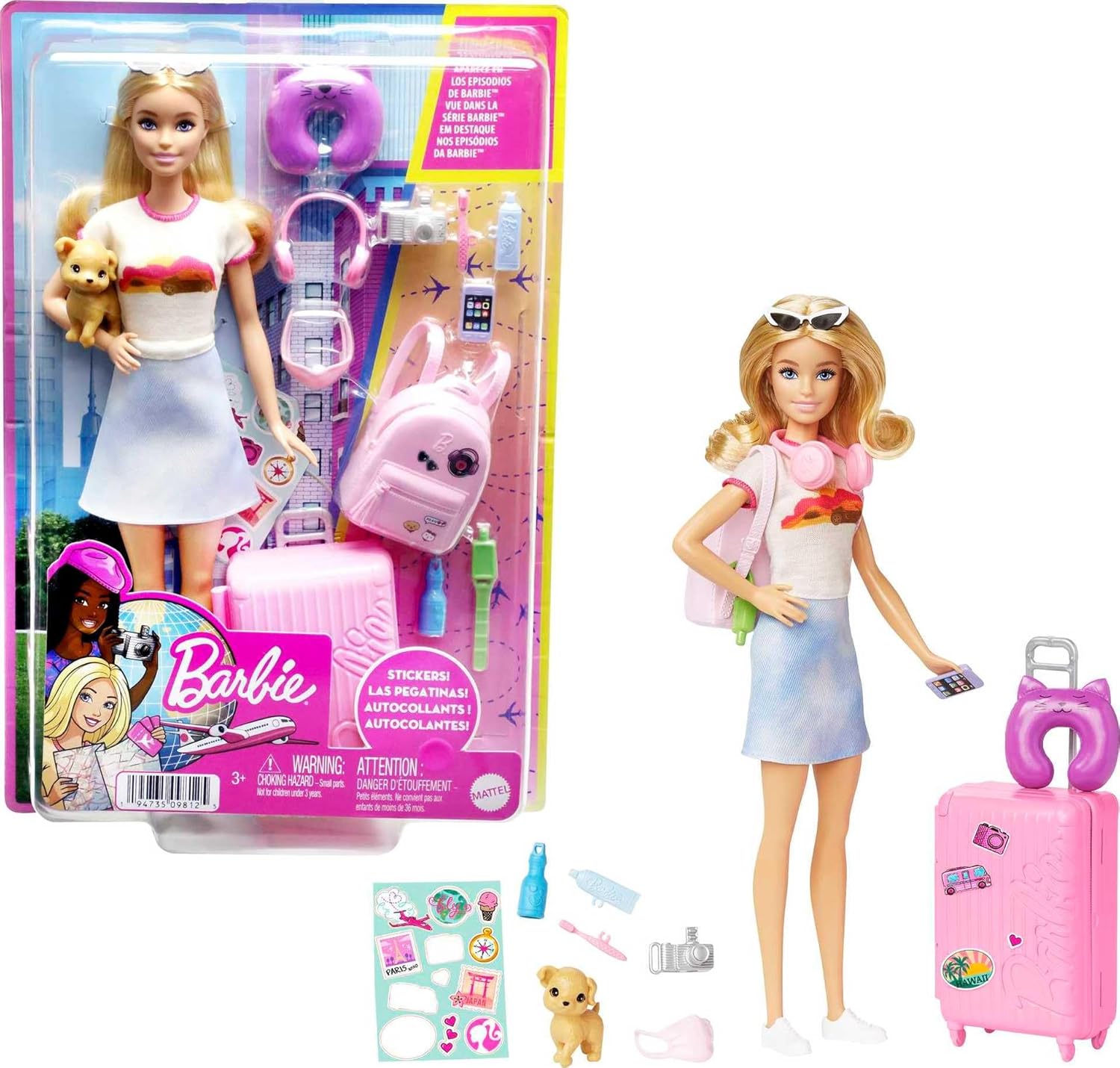 Barbie Malibu Traveler con set da viaggio
