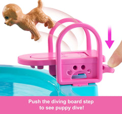 Barbie Piscina Dei Sogni, Playset Con Scivolo E Vasca Idromassaggio, Oltre 20 Accessori Come Cuccioli, Galleggianti E Molto Altro