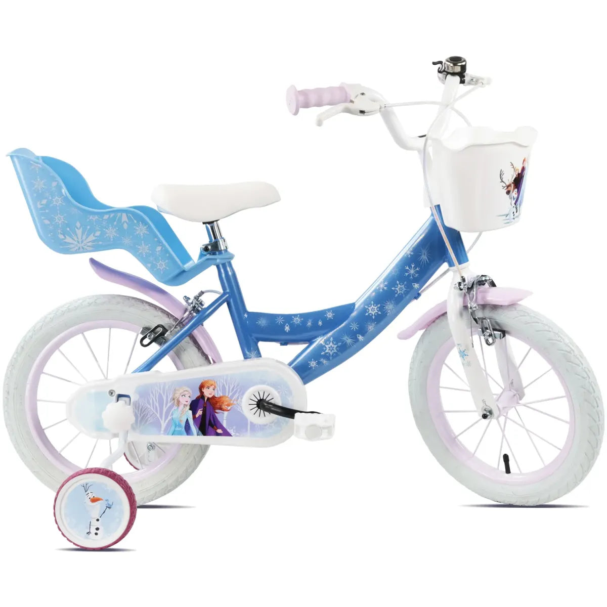 Bici per bambina Disney Frozen 14" con cestino e portabambola