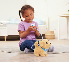 Chi Chi Love Loomy Golden Retriever - Peluche interattivo con guinzaglio luminoso