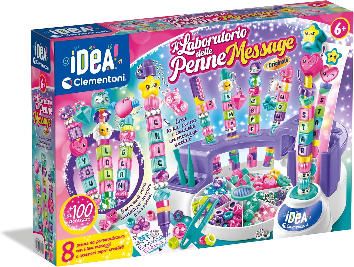 Clementoni Idea - Laboratorio delle Penne Message con 100+ accessori e 8 penne personalizzabili
