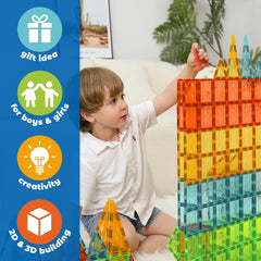 Geomag - Costruzioni magnetiche Magnetic Tiles Gems 60 pezzi