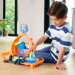 Hot Wheels City - Autolavaggio Mega Loop set pista con macchinina