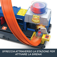 Hot Wheels City - Playset Super Stazione di Polizia con veicolo