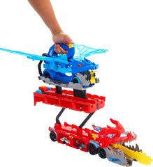 Hot Wheels City Drago Trasportatore Trasformabile E 2 Macchinine in Scala