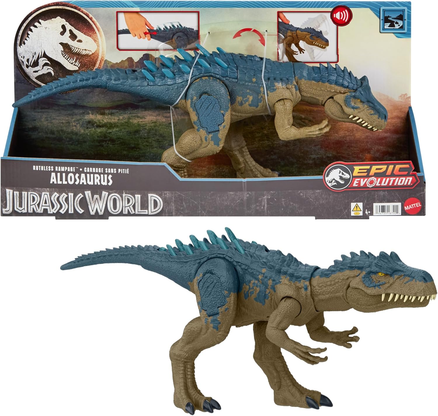 Jurassic World - Allosauro Furia Selvaggia con aculei da combattimento