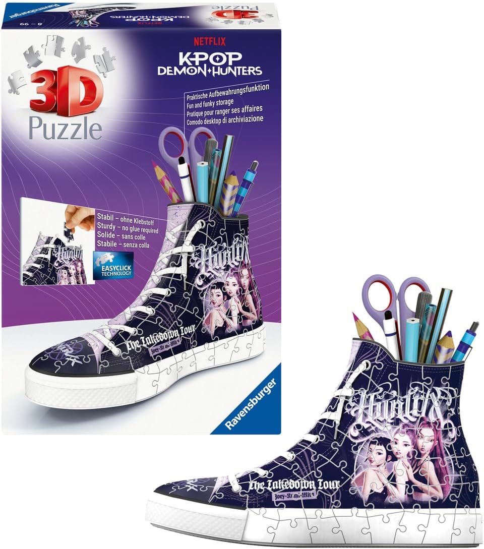 K-Pop Demon Hunters - Puzzle 3D costruisci il portapenne a forma di sneakers