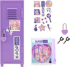 K-Pop Idol - Locker Armadietto ispirato al K-pop con foglio di adesivi e portafoto