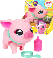Little Live Pets - My Walking Pig interattivo con guinzaglio, biberon e oltre 25 suoni e reazioni
