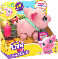 Little Live Pets - My Walking Pig interattivo con guinzaglio, biberon e oltre 25 suoni e reazioni