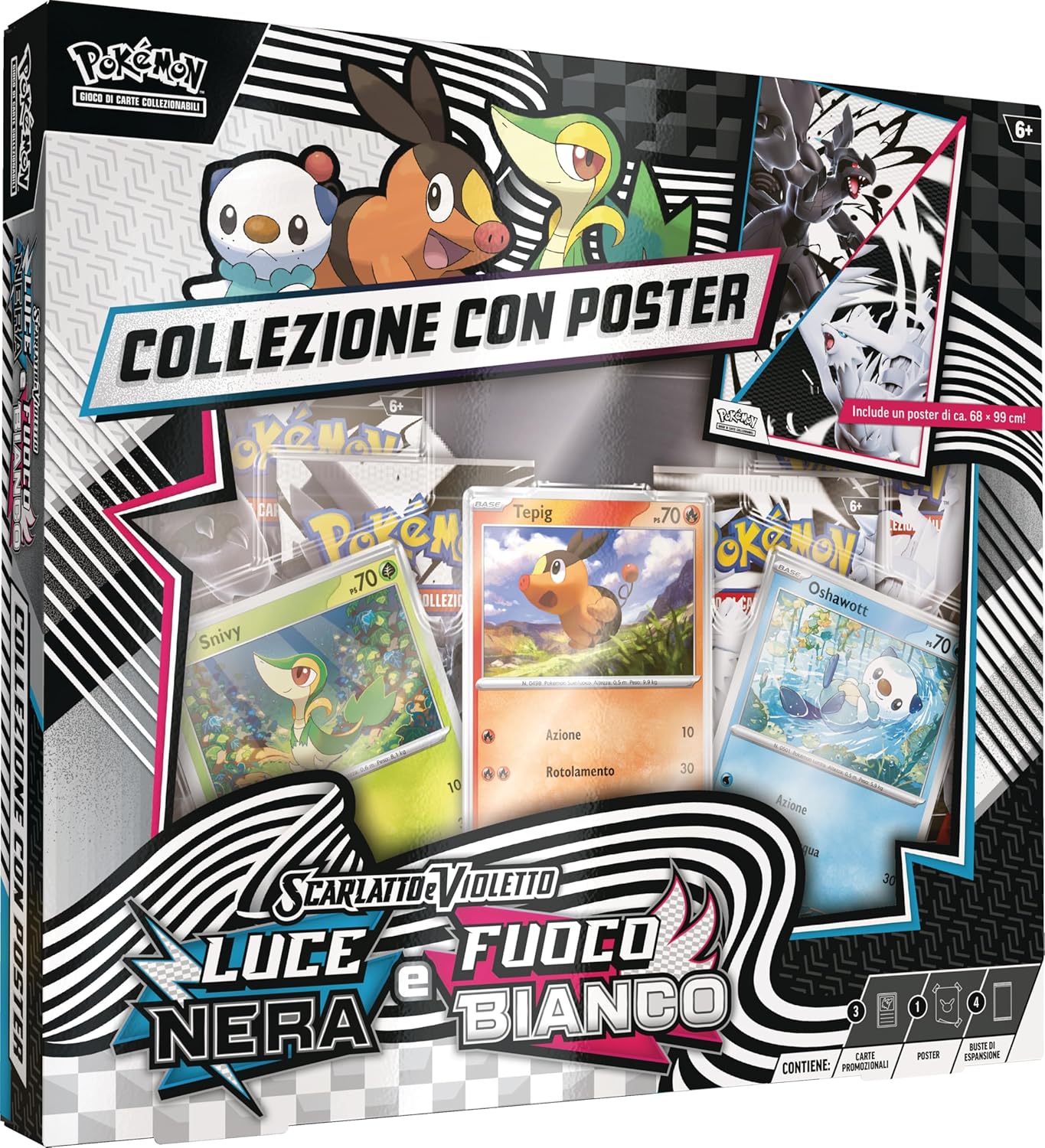 Pokémon - Collezione con poster Luce Nera e Fuoco Bianco