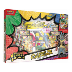 Pokémon- Collezione con poster premium Mega Lucario espansione Megaevoluzione Ascesa Eroica