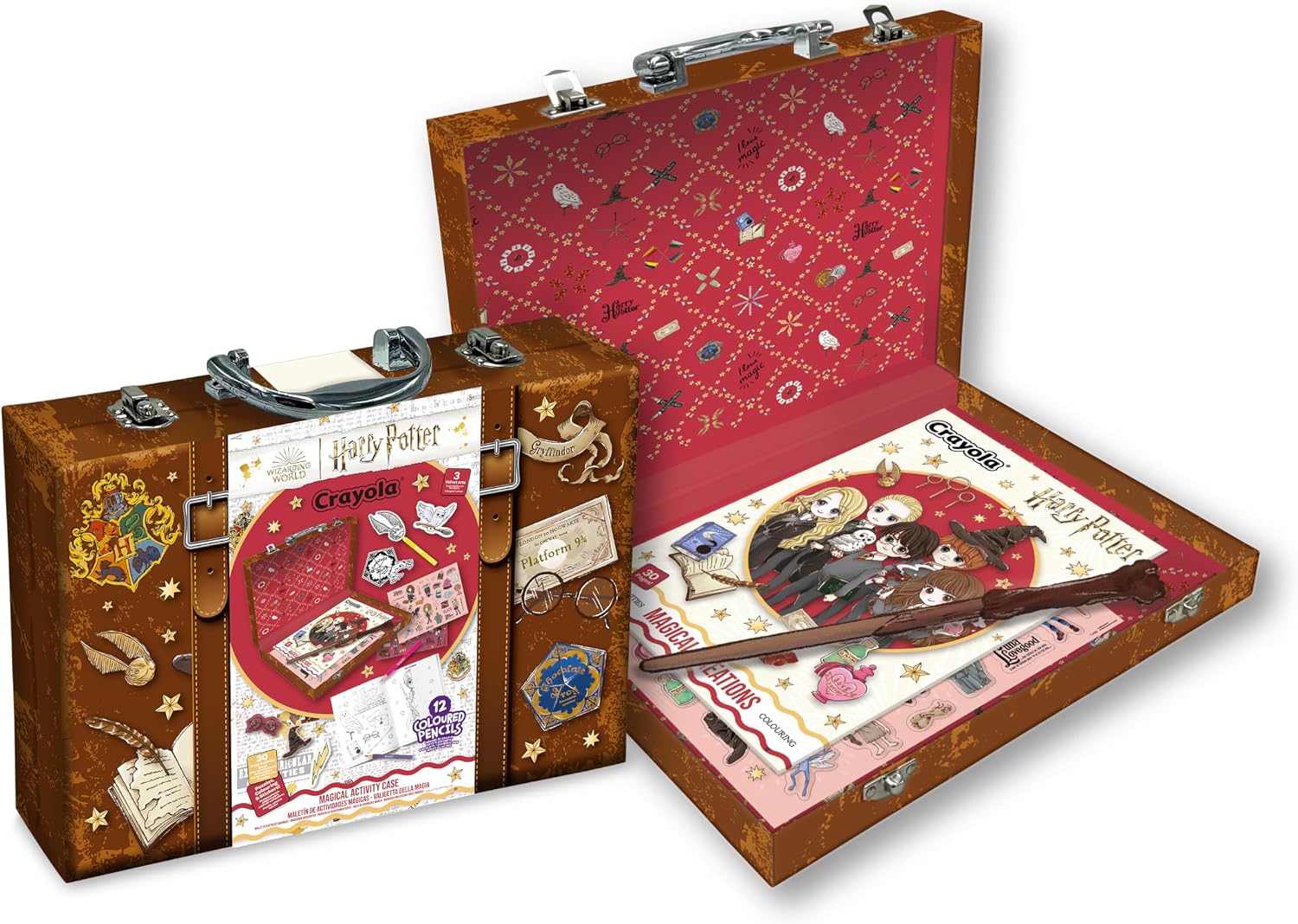 Valigetta della Magia Harry Potter - Set Creativo con 30 Fogli di Attività, Stickers, Mini Matite e Bacchetta magica