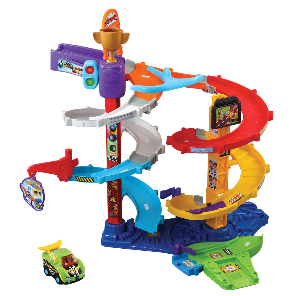 Vroom Vroom Go - Mega Circuito 2 in 1 Pista Macchinine a Spirale con due Configurazioni