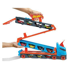 Hot Wheels - Camion 2 in 1 Trasportatore e Pista
