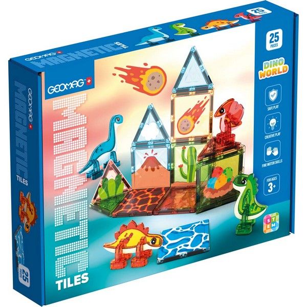 Geomag - Costruzioni magnetiche Magnetic Tiles Dino World 25 pezzi