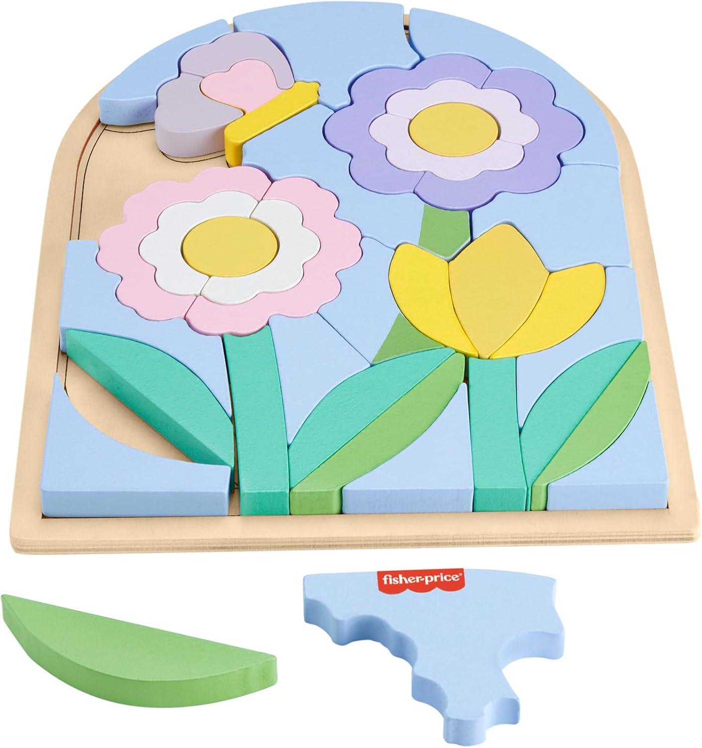 puzzle fiori in legno bambini fisher price