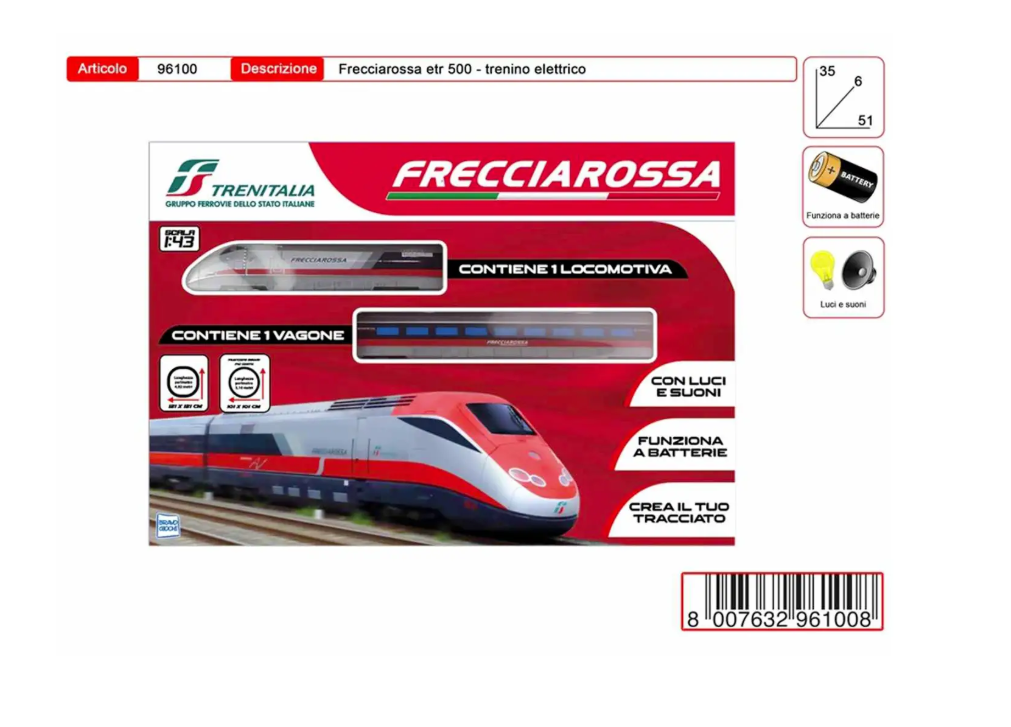 Treno Giocattolo Fracciarossa ETR 500