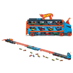 Hot Wheels - Camion 2 in 1 Trasportatore e Pista 