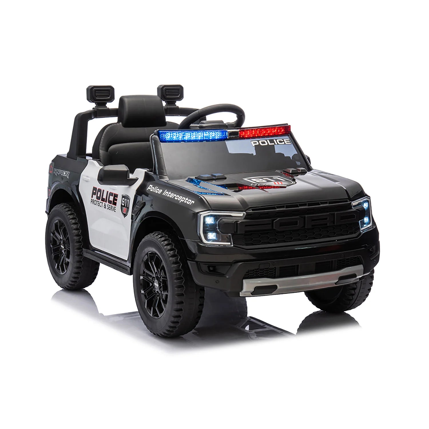 Auto elettrica per bambini Ford Raptor Police Lithium 10.8V