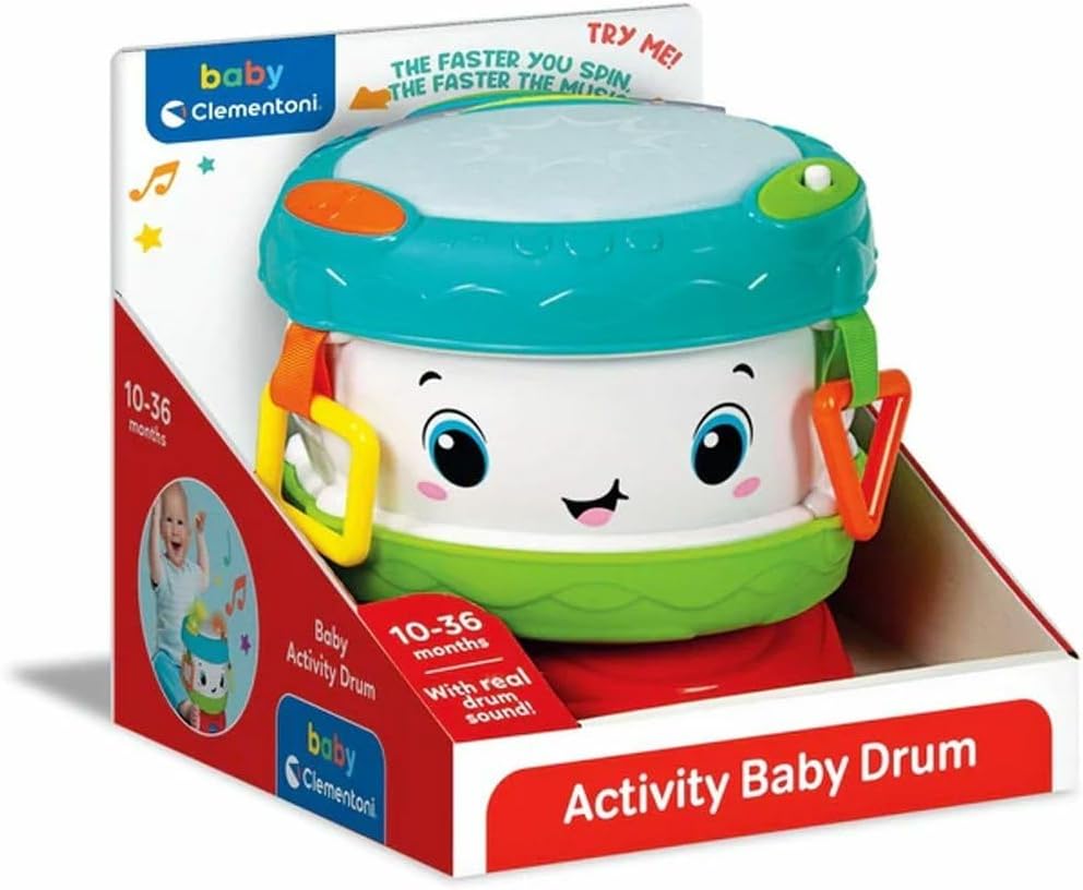 Baby Drum Piccolo Tamburo Interattivo con LED, effetti luminosi e melodie