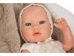 Bambola Reborn Jade 38cm con copertina marrone