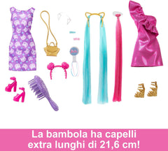 Barbie Fun and Fancy Hair con 10 accessori per il look