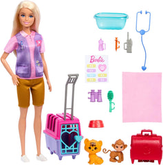 Barbie Playset Salvataggio e Recupero Animali con scimmietta e cucciolo di tigre