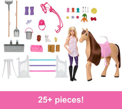 Barbie Ranch Dei Sogni Playset con Cavallo, 6 aree di gioco e 25 accessori