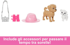 Barbie e Stacie Set con abiti estivi e due cuccioli