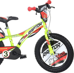 Bici per bambino Raptor 14 con doppi freni, telaio e ruote in acciaio