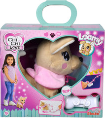 Chi Chi Love Loomy - Peluche interattivo con guinzaglio luminoso