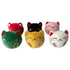 Cuscino peluche con 6 mini peluches Maneki Neko