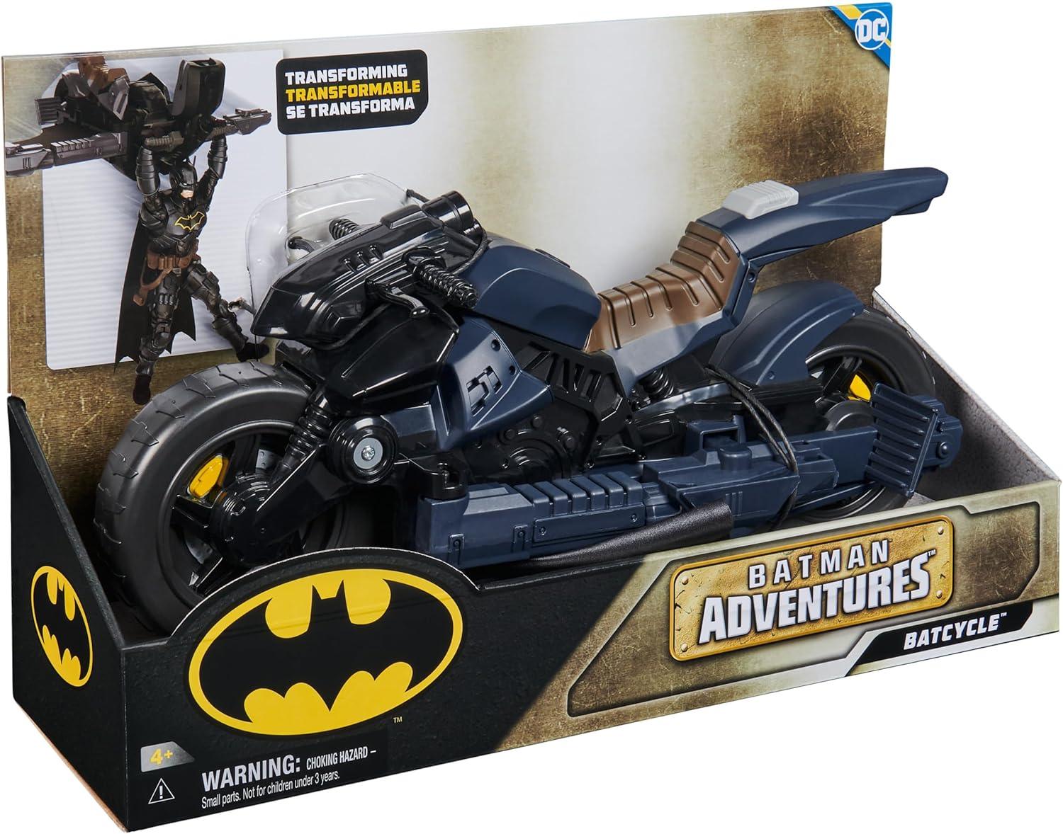 DC Comics, Veicolo Batman Adventures 2 In 1, Batcycle Trasformabile Macchina Batman Compatibile Con Tutte Le Action Figure Batman Batmobile Trasformabile Giochi Per Bambini E Bambine 4 Anni 0 2