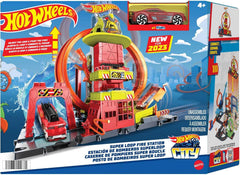 Hot Wheels City - Caserma dei Pompieri con Super Loop inclusa una macchinina pista per bambini