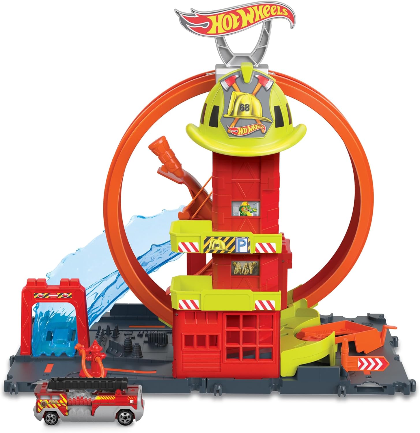 Hot Wheels City - Caserma dei Pompieri con Super Loop inclusa una macchinina