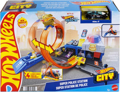 Hot Wheels City - Playset Super Stazione di Polizia con veicolo