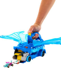 Hot Wheels City Drago Trasportatore Trasformabile E 2 Macchinine in Scala