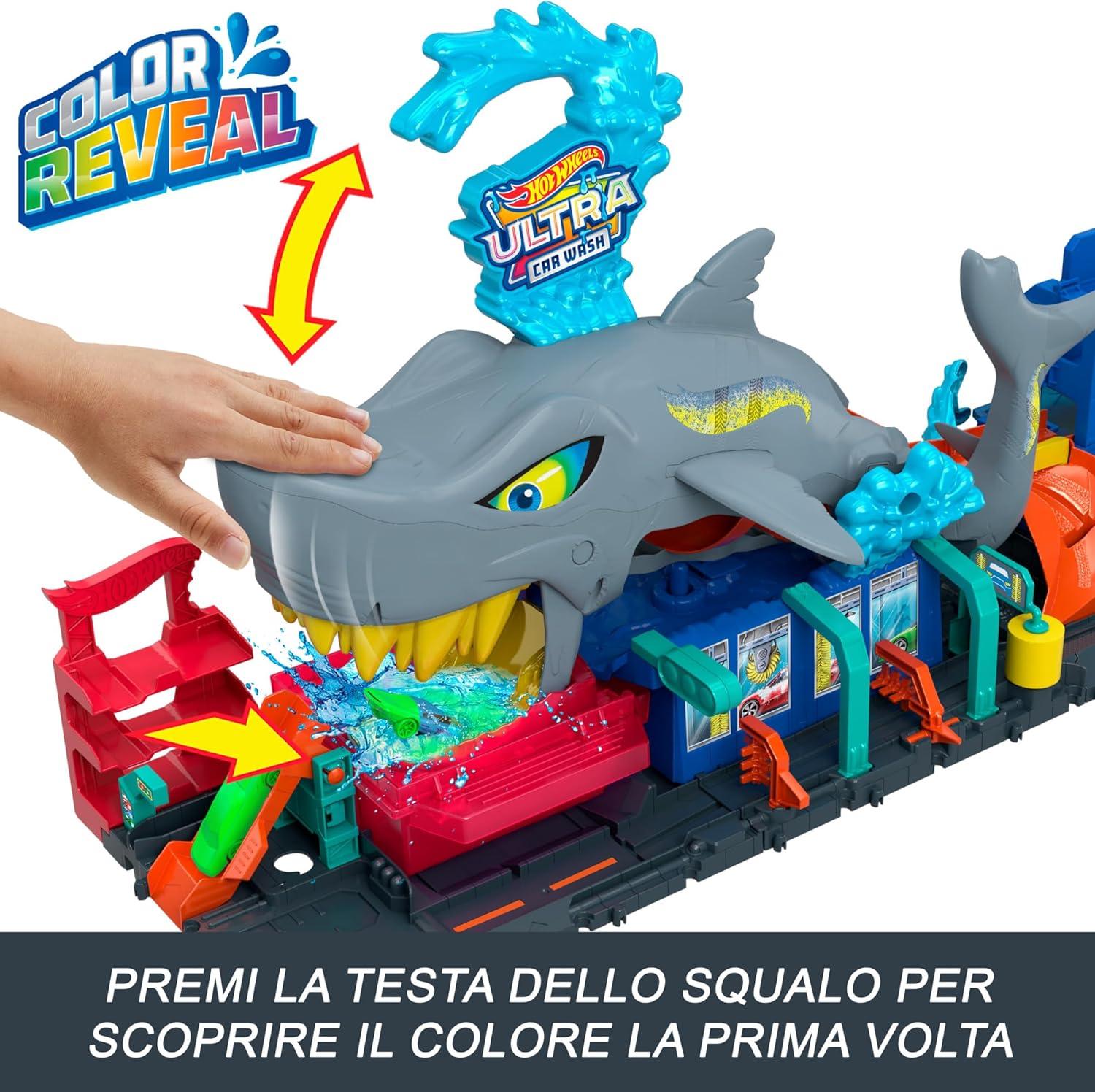 Hot Wheels City Autolavaggio Mega Squalo Rocco Giocattoli