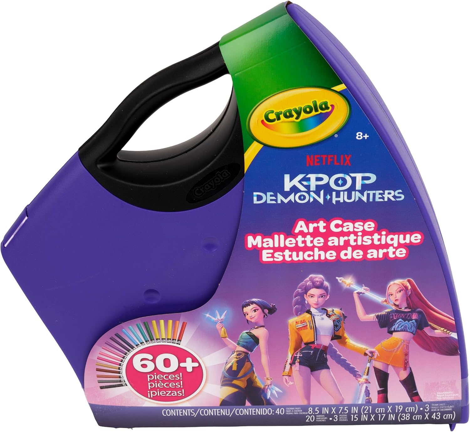 K-Pop Demon Hunters - Valigetta con kit artistico da disegno con Pennarelli e accessori