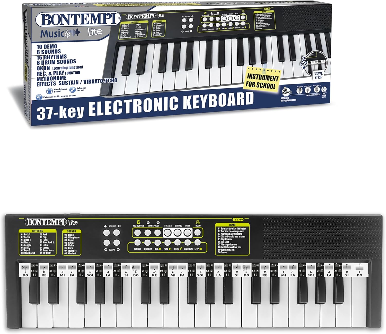 KeyRhythm - Tastiera Digitale a 37 Tasti con Funzione Apprendimento
