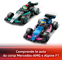 Lego City - Garage con monoposto Mercedes-AMG e Alpine F1 60444